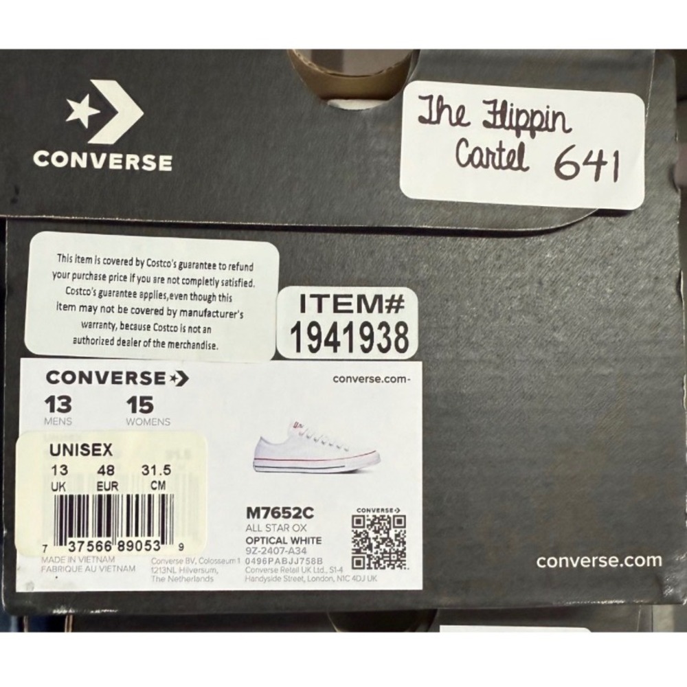 Converse Chuck Taylor All Star Mens 13 White Red Blue Low Top Sneakers - Picture 6 of 6